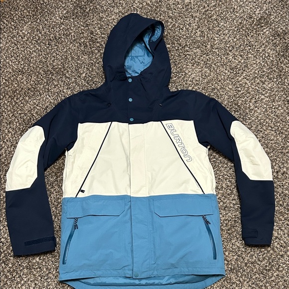 Burton Other - Burton Men's Three-Tone Hooded Jacket Dress Blue, Almond Milk, and Storm Blue